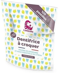 Comprimés De Nettoyage Des Dents Sans Fluor Au Citron Et Au Gingembre