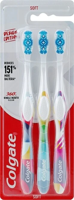 Colgate® Set De Brosses à Dents Souples, 3 Pcs, Design 3