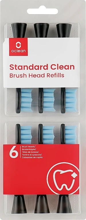 Têtes De Remplacement Pour Brosse à Dents électrique Standard Clean Soft, 6 Pcs, Noires 1 Têtes De Remplacement Pour Brosse à Dents électrique Standard Clean Soft, 6 Pcs, Noires